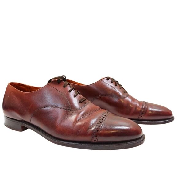 Polo Ralph Lauren Mens Benchmade In England Cap Toe Oxford Lace Up Shoes 9 D - Picture 2 of 9